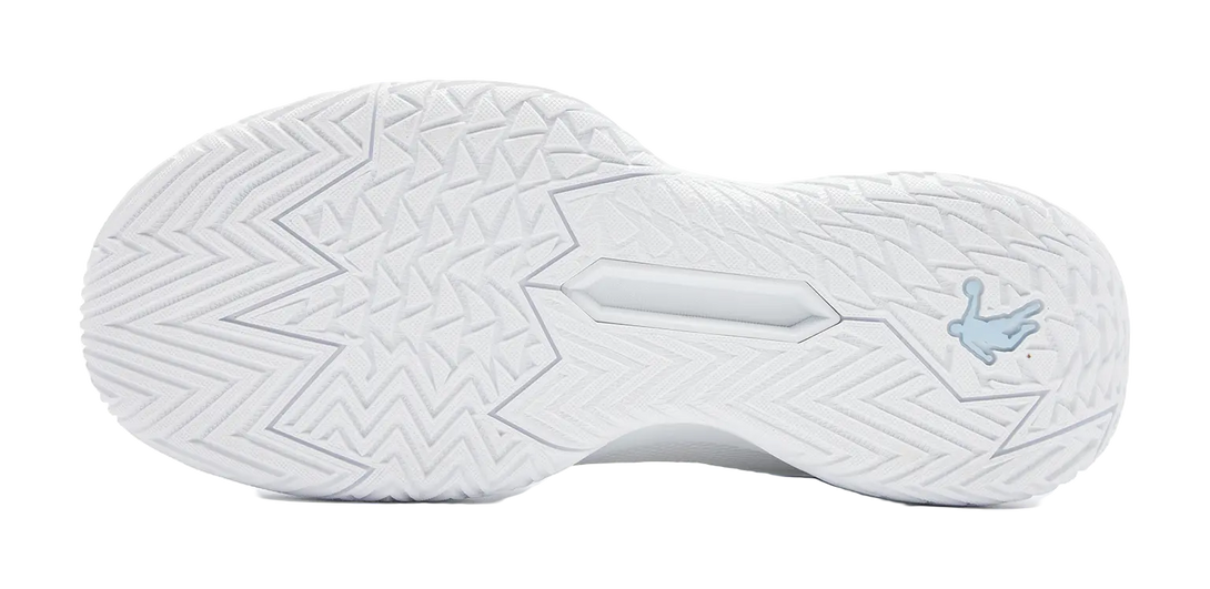 QIAODAN Cushioning, Wear Resistant Mid Top Basketball Shoes Mens White Blue 