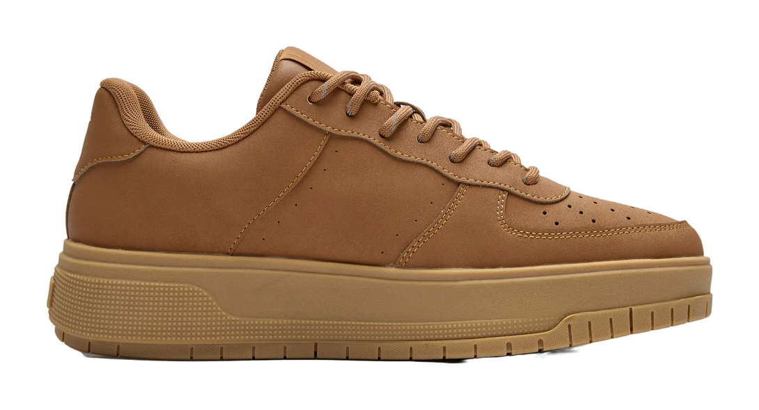 QIAODAN Five Centimeters Skateboard Shoes Men's Low top Mocha Yellow 