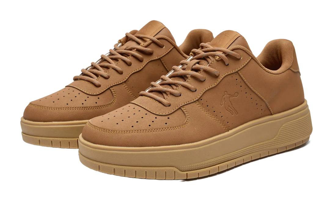 QIAODAN Five Centimeters Skateboard Shoes Men's Low top Mocha Yellow 