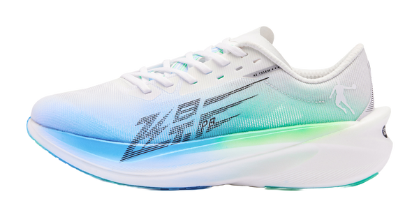 QIAODAN Flying Shadow PB4.0 Shock Absorbers Slip Resistant Abrasion Resistant Low top Running Shoes Women's Blue Green 