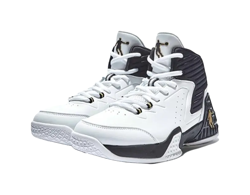 QIAODAN Grinding 1 - Basketball Shoes Mens High top Black/White 