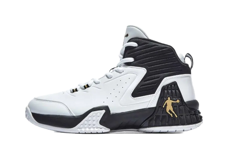 QIAODAN Grinding 1 - Basketball Shoes Mens High top Black/White 