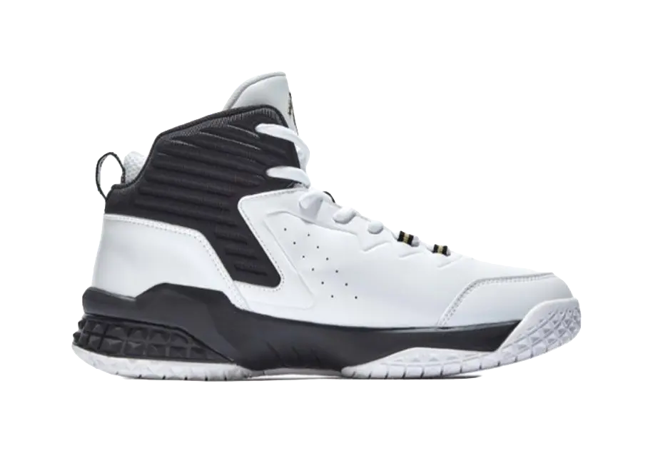 QIAODAN Grinding 1 - Black White High Top Basketball Shoes for Men 