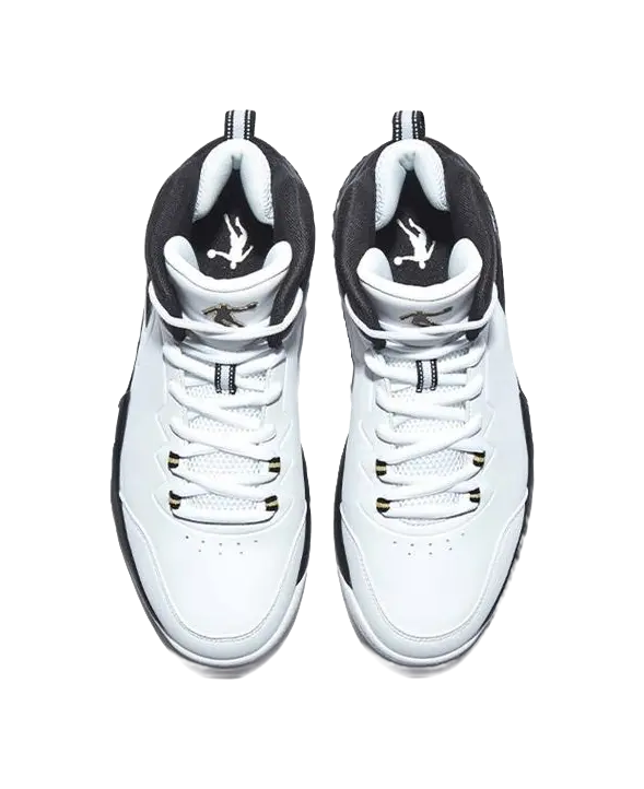 QIAODAN Grinding 1 - Black White High Top Basketball Shoes for Men 