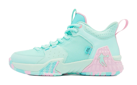 QIAODAN Kill Shot 1.0 Basketball Shoes Mens Low top Cloud Pink Crescent Blue 