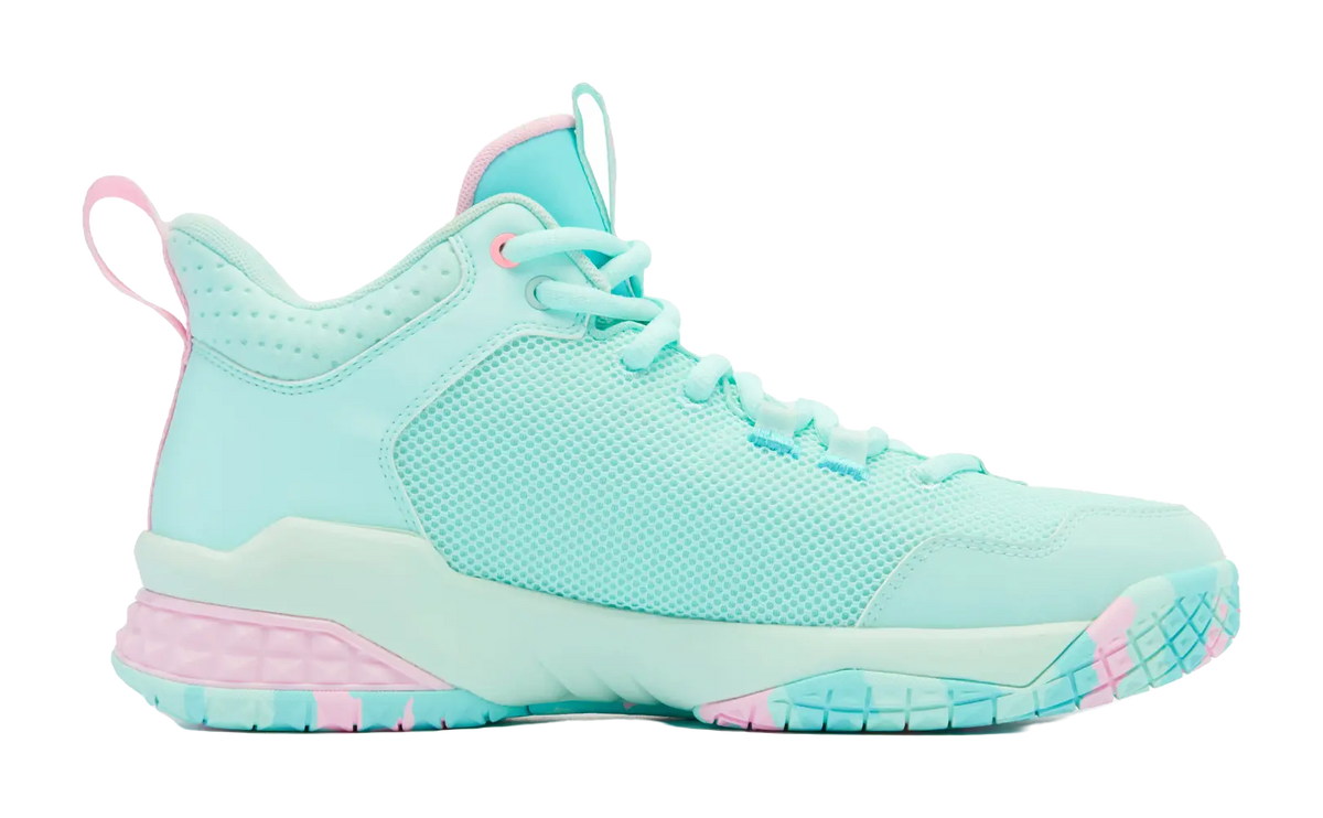 QIAODAN Kill Shot 1.0 Basketball Shoes Mens Low top Cloud Pink Crescent Blue 