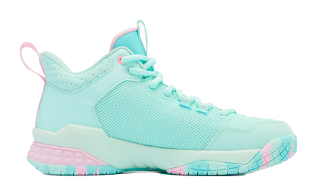 QIAODAN Kill Shot 1.0 Basketball Shoes Mens Low top Cloud Pink Crescent Blue 