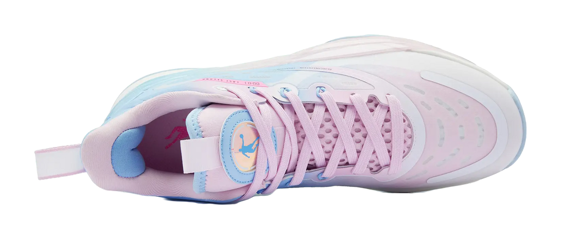 QIAODAN Killing Move 3.0 Cushioning, Wear Resistant Mid top Basketball Shoes Mens Blue White Pink 