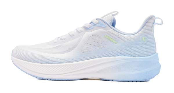 QIAODAN Rapid LITE Cushioned Slip-Resistant Low-Top TURBO-Rebound Technology Running Shoes Men's Blue White 