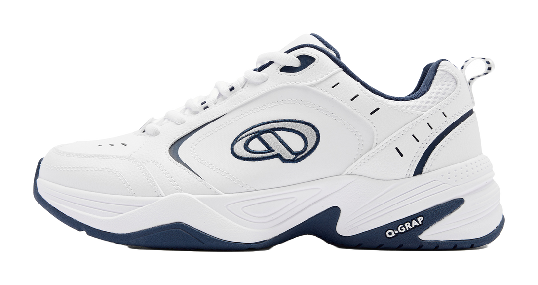 QIAODAN Samoy Badminton Shoes Men's Low top Jordan White Graphite Blue 