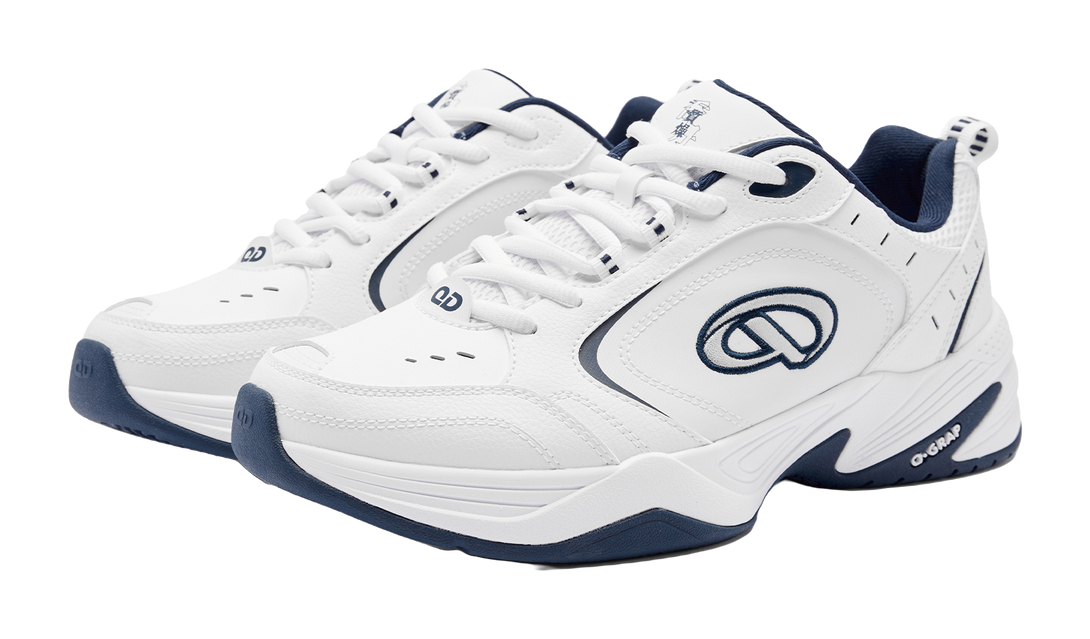 QIAODAN Samoy Badminton Shoes Men's Low top Jordan White Graphite Blue 