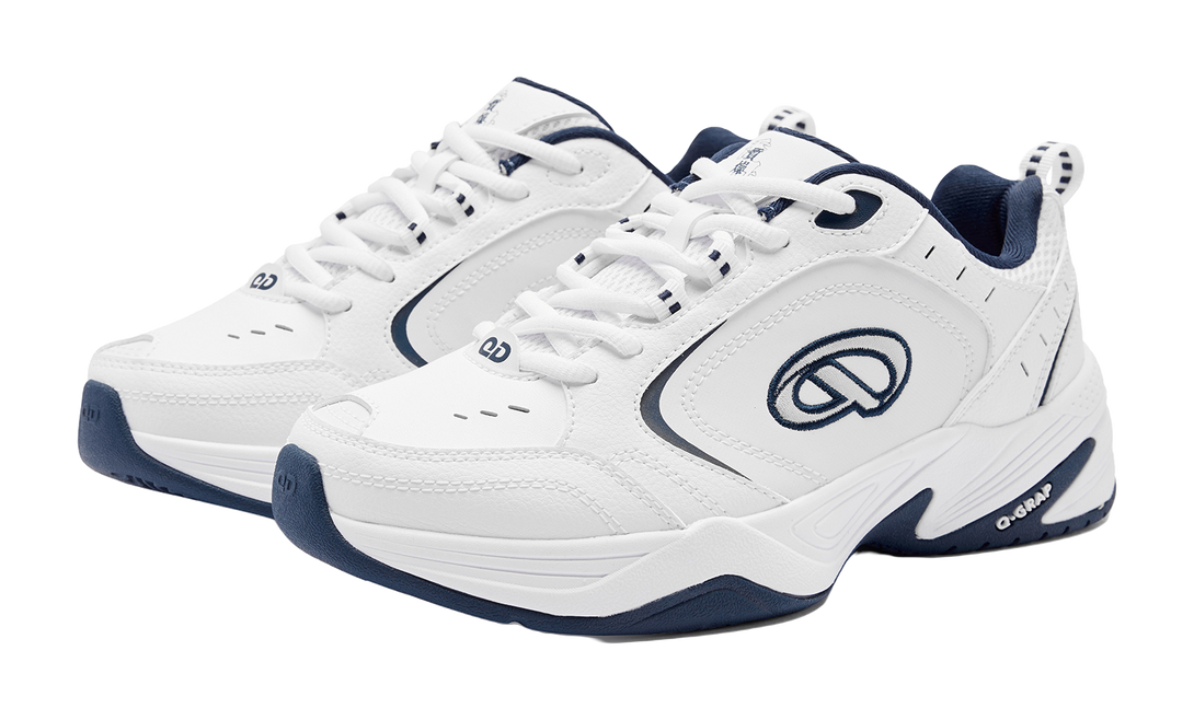 QIAODAN Samoy Casual Shoes Women's Low top Jordan White Graphite Blue 