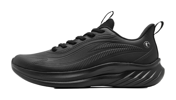 QIAODAN Shock Absorbers Slip Resistant Abrasion Resistant Low top Casual Running Shoes Men's Black Lightning Gray 