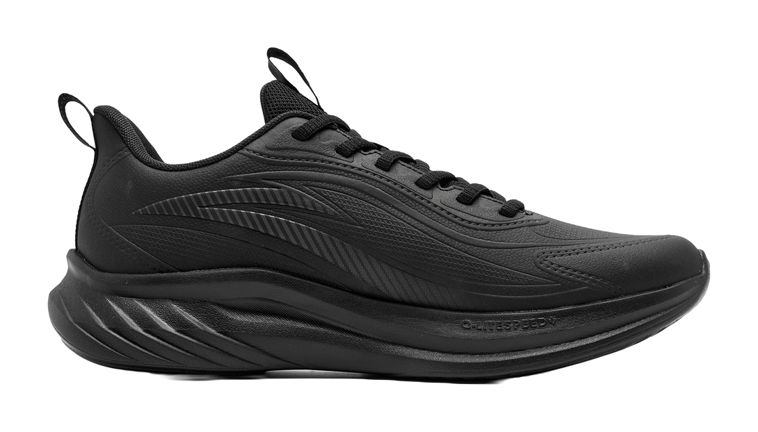 QIAODAN Shock Absorbers Slip Resistant Abrasion Resistant Low top Casual Running Shoes Men's Black Lightning Gray 