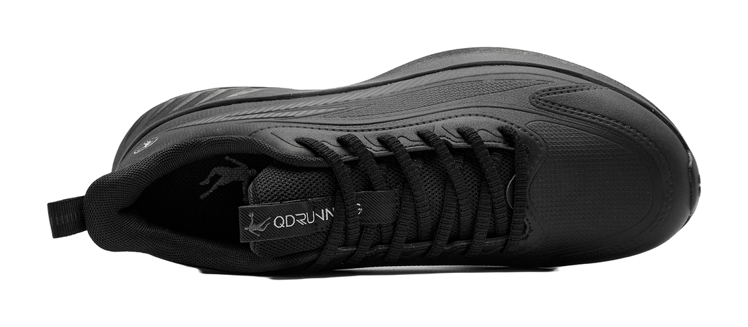 QIAODAN Shock Absorbers Slip Resistant Abrasion Resistant Low top Casual Running Shoes Men's Black Lightning Gray 