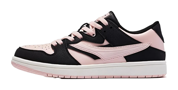 QIAODAN Slip Resistant Cushioning Abrasion Resistant Lightweight Breathable Low top Skateboard Shoes Women's Pink Black 