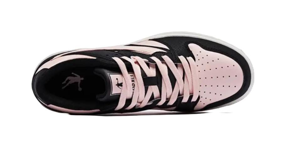 QIAODAN Slip Resistant Cushioning Abrasion Resistant Lightweight Breathable Low top Skateboard Shoes Women's Pink Black 