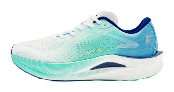 QIAODAN Strong Winds 2.0 Cushioning Anti-Slip And Wear-Resistant Low-Top Running Shoes Men's Smart Green Sea Salt Blue 