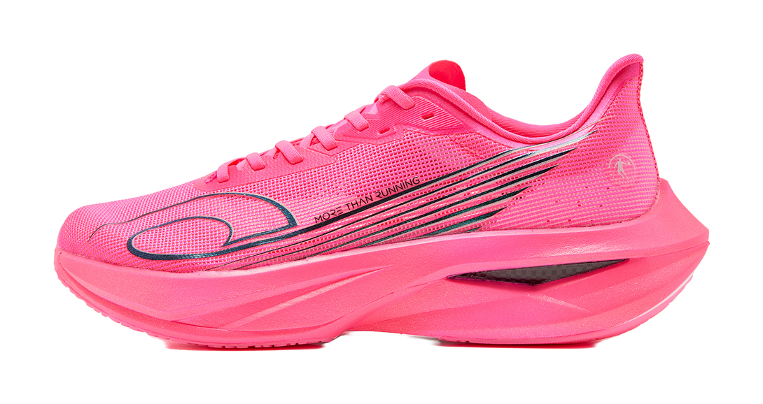 QIAODAN Swift 3PRO Cushioned Slip Resistant Abrasion Resistant Low Top Casual Running Shoes Men's Neon Pink Black 