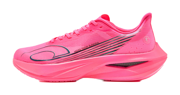 QIAODAN Swift 3PRO Cushioned Slip Resistant Abrasion Resistant Low Top Casual Running Shoes Men's Neon Pink Black 