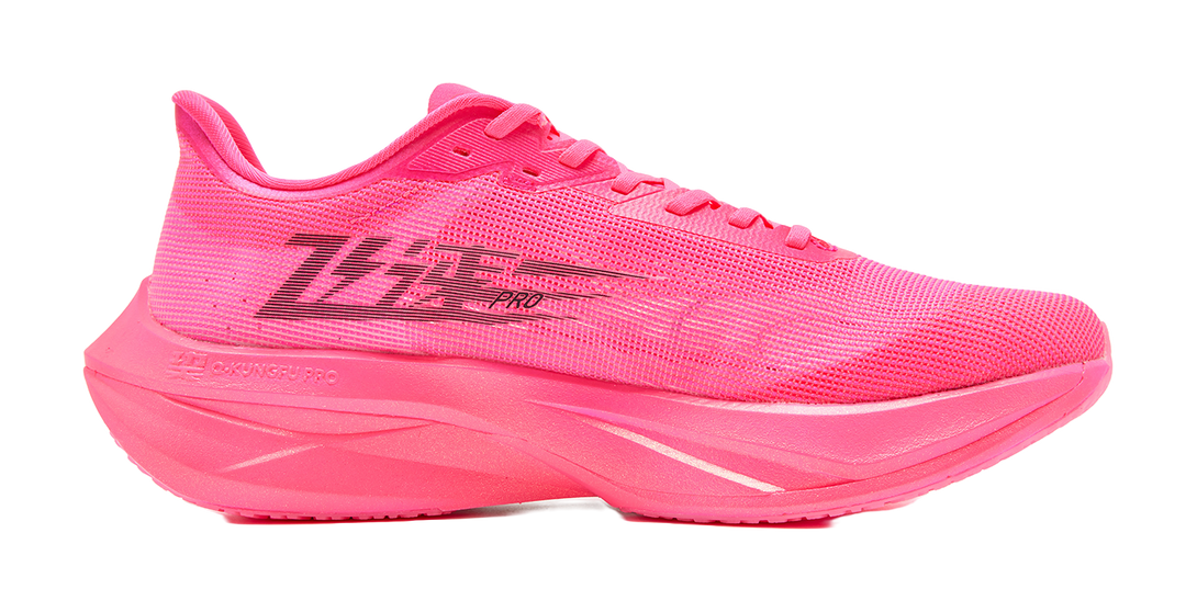 QIAODAN Swift 3PRO Cushioned Slip Resistant Abrasion Resistant Low Top Casual Running Shoes Men's Neon Pink Black 