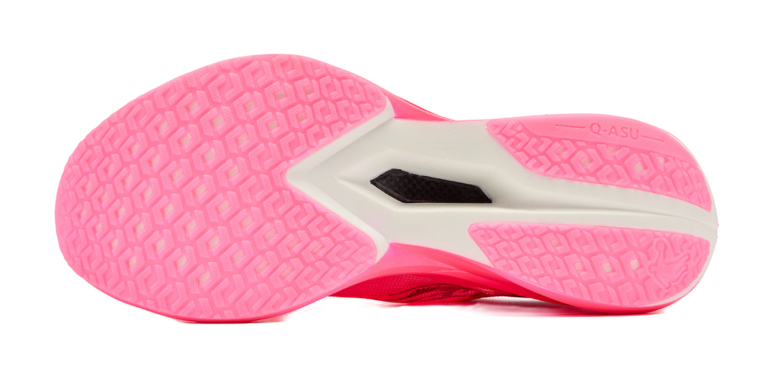 QIAODAN Swift 3PRO Cushioned Slip Resistant Abrasion Resistant Low Top Casual Running Shoes Men's Neon Pink Black 