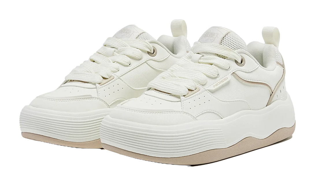 QIAODAN Water-Resistant Cushioning Low-Top Skateboard Shoes Women's Ivory White 