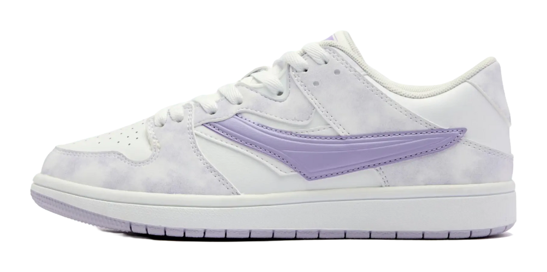 QIAODAN Wave Skateboard Shoes Women's Low top Jordan White Hydrogen Purple 