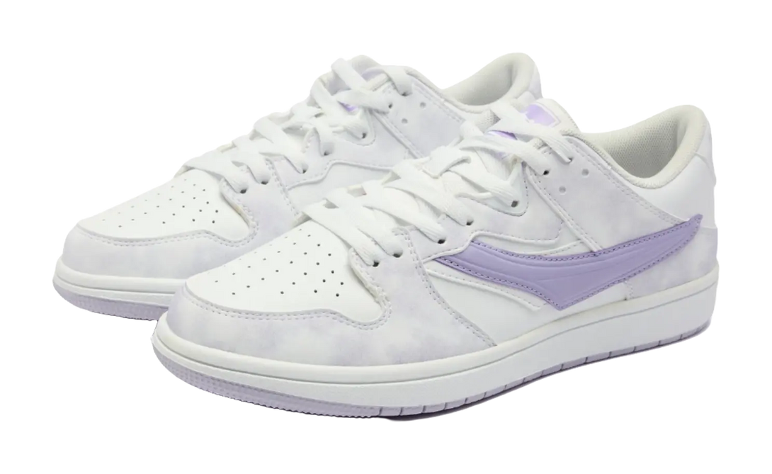 QIAODAN Wave Skateboard Shoes Women's Low top Jordan White Hydrogen Purple 