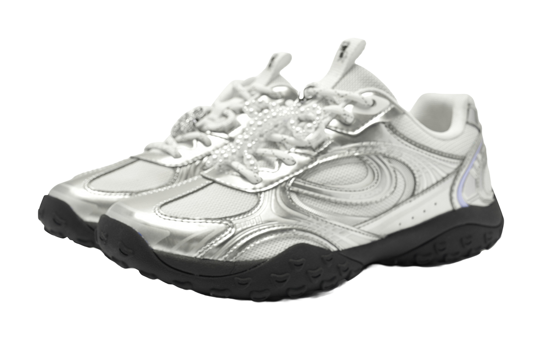 QIAODAN Wear resistant And Lightweight Low top Casual Shoes Women's Silver 