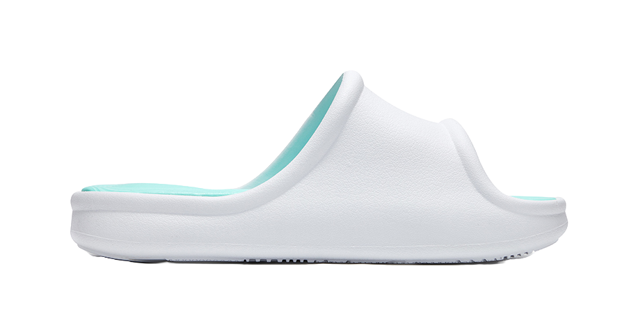 RIGORER Skyrim 1 Slides - Large Logo Design, Waterproof & Slip-Resistant for Men in White and Green 