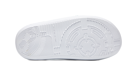 RIGORER Skyrim 1 Slides - Large Logo Design, Waterproof & Slip-Resistant for Men in White and Green 