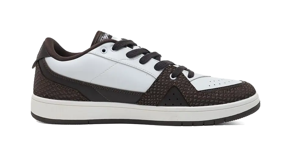 Rigorer Coverage Skateboard - White Brown Skateboard Shoes for Men 