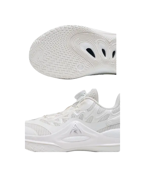 Rigorer Kids' Austin Reaves AR2 "Ghost" - basketball shoes for children in white and silver  vjsneaker.com