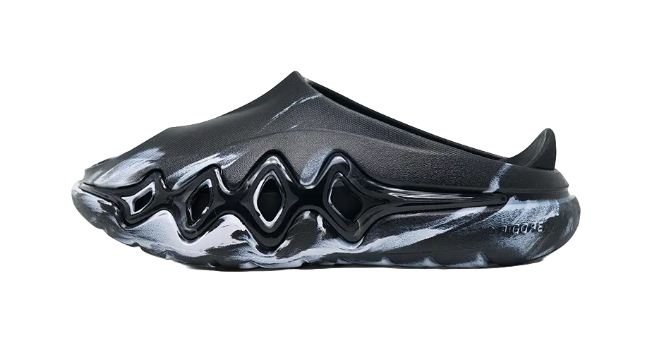 Rigorer Shark 3 Slides - Black White Slide Slippers for Unisex 