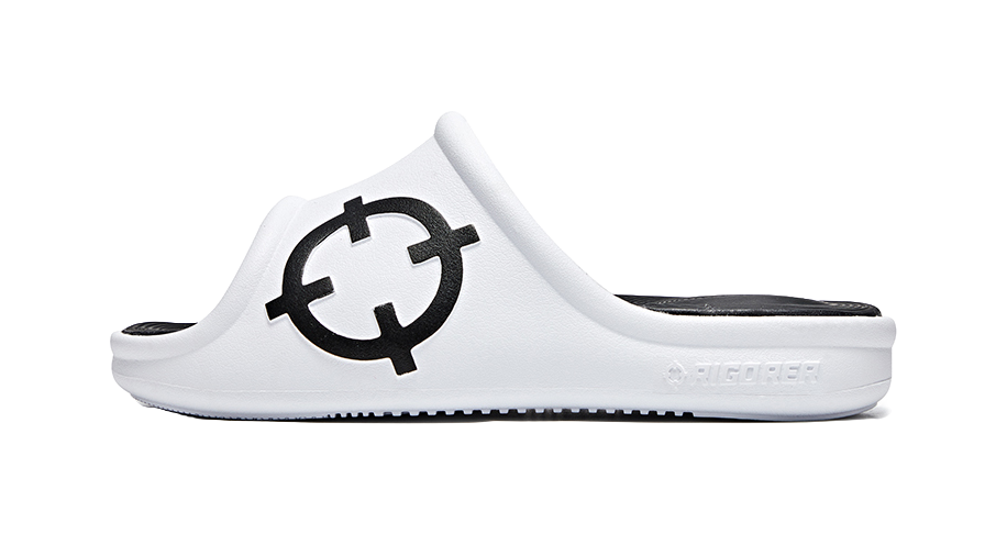 Rigorer Skyrim 1 Slide - White Black Slide Slippers for Men 