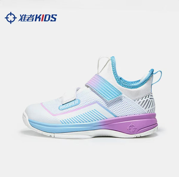 RIGORER White/Purple/Blue Kids Basketball Sneakers