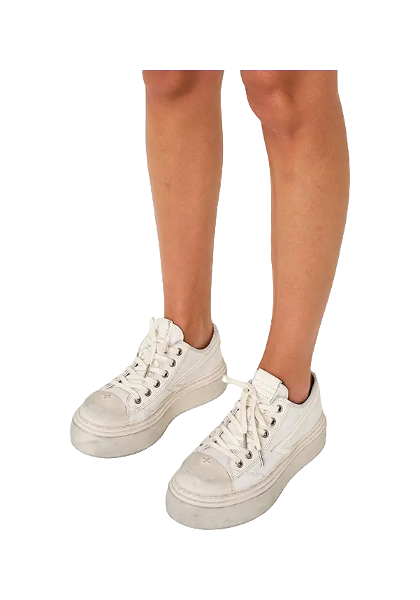 SMFK Low Top Canvas Shoes Women's Snow Mountain White  VJSNEAKER