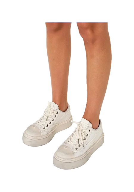 SMFK Low Top Canvas Shoes Women's Snow Mountain White  VJSNEAKER