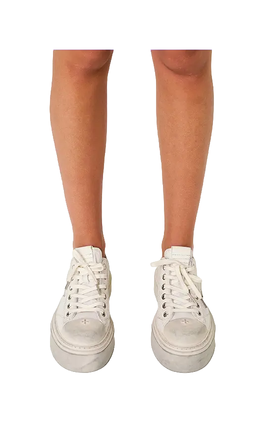 SMFK Low Top Canvas Shoes Women's Snow Mountain White  VJSNEAKER