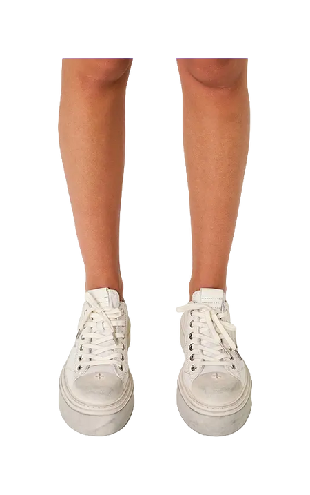 SMFK Low Top Canvas Shoes Women's Snow Mountain White  VJSNEAKER