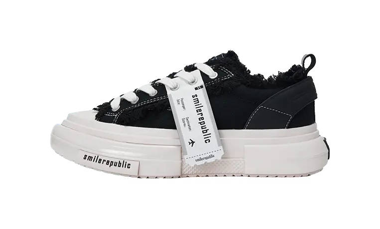 SMILEREPUBLIC 70s Classic Black Low top Canvas Shoes Unisex Black  VJSNEAKER