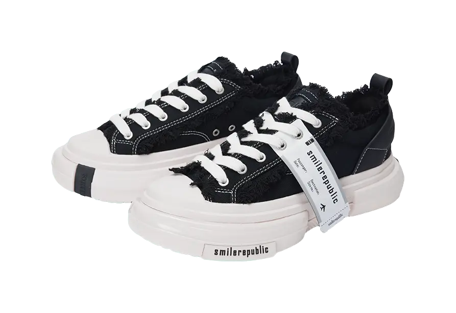 SMILEREPUBLIC 70s Classic Black Low top Canvas Shoes Unisex Black  VJSNEAKER