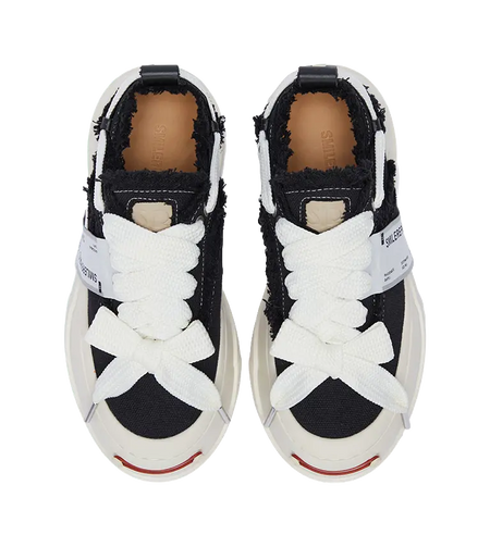 SMILEREPUBLIC Open Laugh Series - Classic Black Low-Top Canvas Shoes with Replaceable Logo Unisex  VJSNEAKER