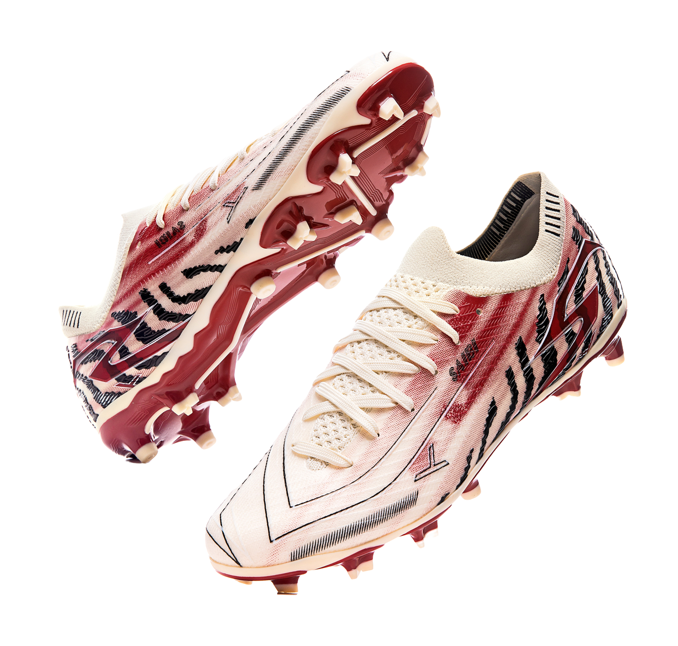 Saibi Soccer Shoes Unisex Low top Beige White Red/Pink/Moon Blue Orange 