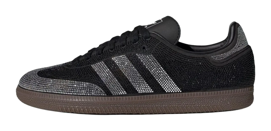 Samba Wmns Adidas Originals Og Black Silver Rhinestones Womens  vjsneaker.com