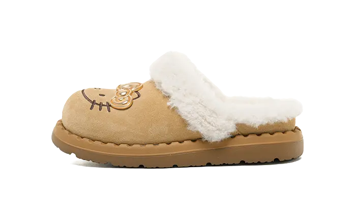 Sanrio x OLD ORDER Hello Kitty Abrasion-Resistant Slip-Resistant Wrap-toe Slippers Womens Brown  VJSNEAKER