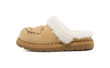 Sanrio x OLD ORDER Hello Kitty Abrasion-Resistant Slip-Resistant Wrap-toe Slippers Womens Brown  VJSNEAKER