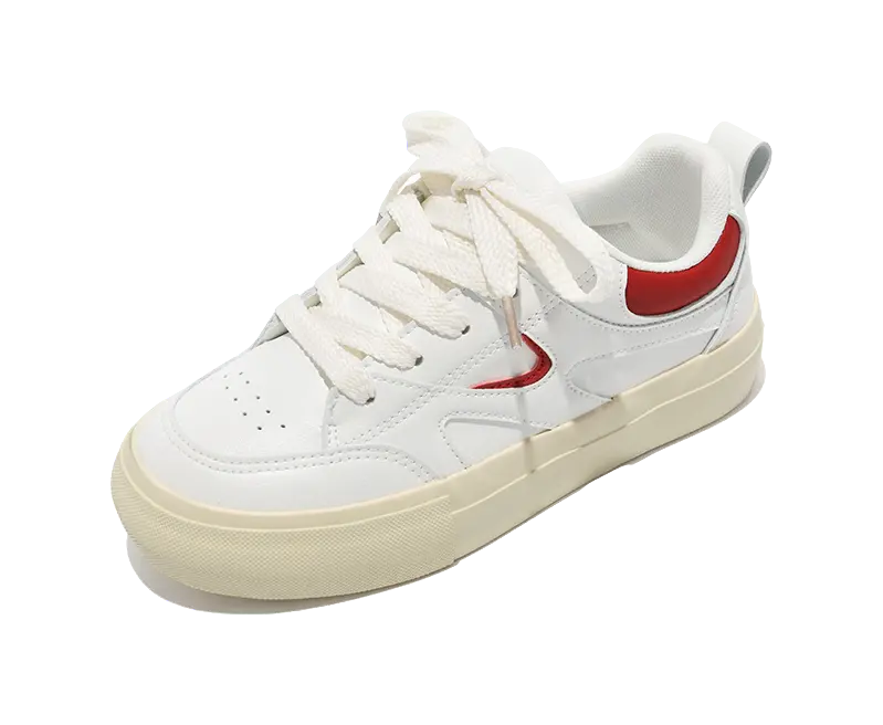 TUOPIN Cleanfit White Sneakers Lightweight And Breathable Low top Skateboard Shoes Unisex 