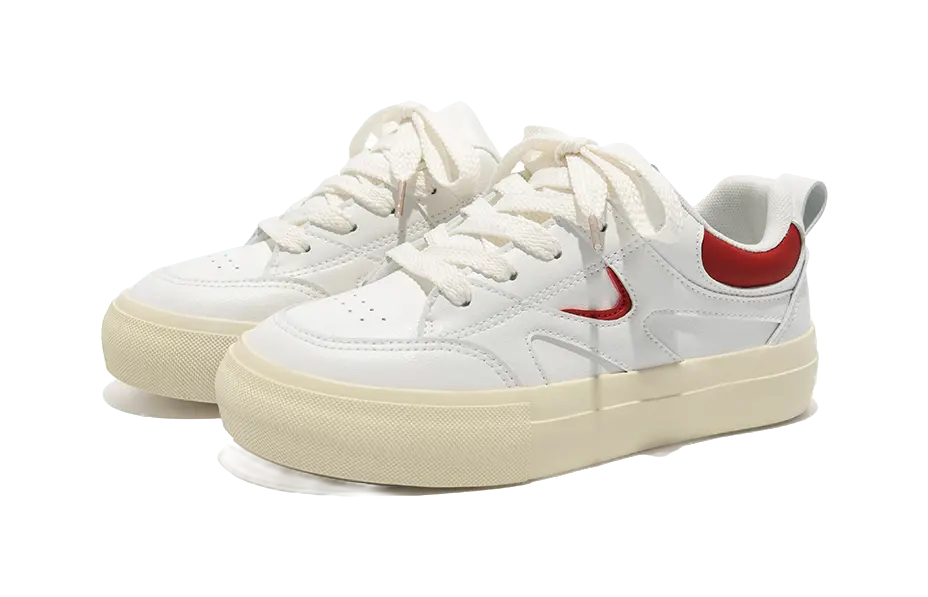 TUOPIN Cleanfit White Sneakers Lightweight And Breathable Low top Skateboard Shoes Unisex 